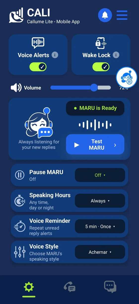 CALI MARU settings
